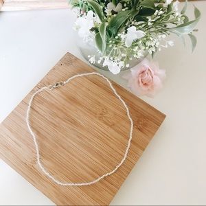 Babyblue/Gold Beaded Choker Necklace